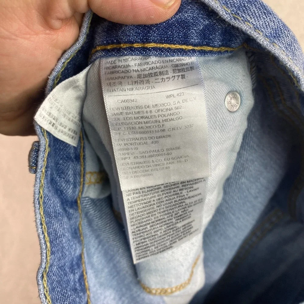 Levis 505 Jean Shorts Mens 42 Blue Vintage 00s Regular Fit‎ Mid Rise Denim Jorts